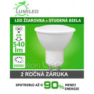 Led žiarovka gu10 smd 2835 6w studen...